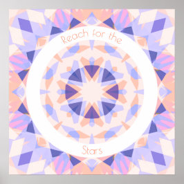 Schattige Roze Paarse Bereik voor de Sterren Motiv Poster