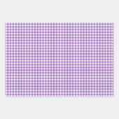 Schattige Roze Paarse Blauwe Gingham Patroon Inpakpapier Vel (Voorkant 2)