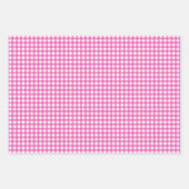 Schattige Roze Paarse Blauwe Gingham Patroon Inpakpapier Vel (Voorkant)