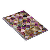 Schattige roze paarse gouden zeemeerminschaal sche notitieboek (Rechterzijde)