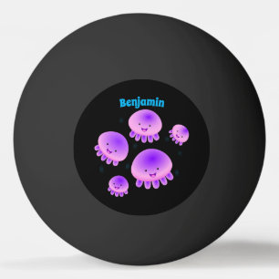 Schattige roze paarse kwal kawaii cartoon pingpongbal