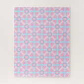 Schattige Roze, Paarse & Lichtblauw Patroon Legpuzzel (Verticaal)