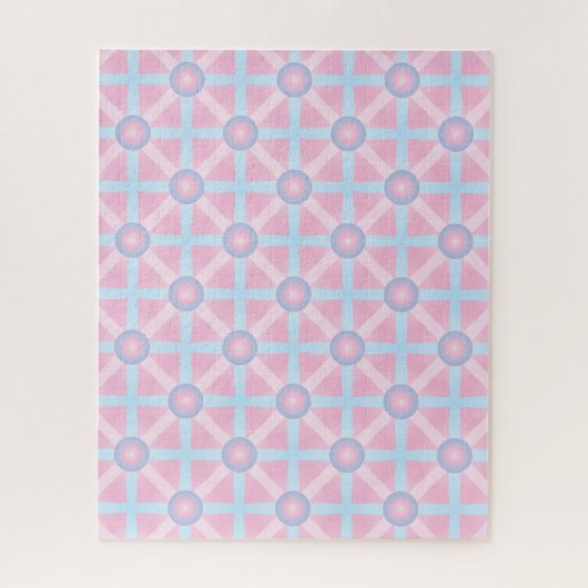 Schattige Roze, Paarse & Lichtblauw Patroon Legpuzzel (Verticaal)