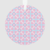 Schattige Roze, Paarse & Lichtblauw Patroon Ornament (achterkant)