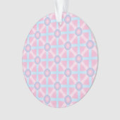 Schattige Roze, Paarse & Lichtblauw Patroon Ornament (voorkant)