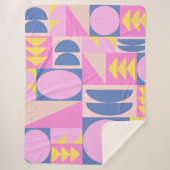 Schattige Roze Paarse Patchwork Quilt geometrisch  Sherpa Deken (Voorkant)