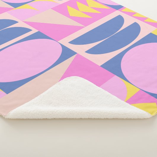 Schattige Roze Paarse Patchwork Quilt geometrisch  Sherpa Deken (3/4)