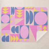 Schattige Roze Paarse Patchwork Quilt geometrisch  Sherpa Deken (Voorkant (horizontaal))