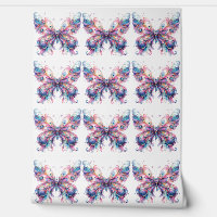 Schattige roze & Paarse Patroon Vlinders Wallpaper