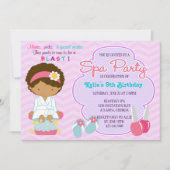 Schattige roze Paarse spa-pampering Birthday Party Kaart (Voorkant)