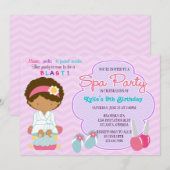 Schattige roze Paarse spa-pampering Birthday Party Kaart (Voorkant / Achterkant)