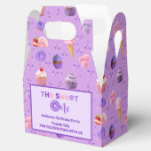 Schattige Roze Paarse Sweet One Eerste Verjaardag Bedankdoosjes (Geopend)