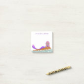 Schattige Roze Paarse Tiener Zeemeermin Post-it® Notes (Op bureau)