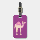Schattige roze paarse whimsy camel aangepaste baga bagagelabel (Voorkant verticaal)