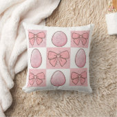 Schattige Roze Paaseieren Coquette Bow Kussen (Deken)