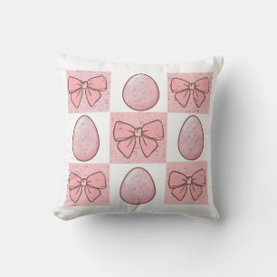 Schattige  Roze Paaseieren Coquette Bow Kussen
