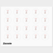 Schattige Roze Paashaas Ronde Sticker (Vel)