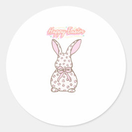 Schattige Roze Paashaas Ronde Sticker