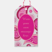 Schattige Roze Paisley Aangepaste Bericht Cadeaulabel (Voorkant)