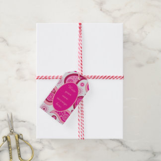 Schattige Roze Paisley Aangepaste Bericht Cadeaulabel