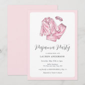 Schattige Roze Pajama Party Vrijgezellenfeest Kaart (Voorkant / Achterkant)