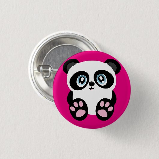 Schattige roze Panda Button Pin Badge (Voorkant /achterkant)