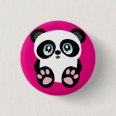 Schattige roze Panda Button Pin Badge (Voorkant)