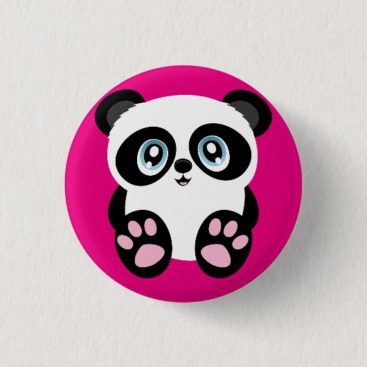 Schattige roze Panda Button Pin Badge (Voorkant)