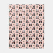 Schattige Roze Panda  Fleece Deken (Voorkant)