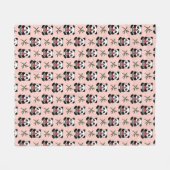 Schattige Roze Panda  Fleece Deken (Voorkant (Horizontaal))