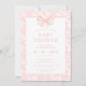 Schattige roze pastel bohemian bow baby girl showe kaart (Voorkant)