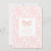 Schattige roze pastel bohemian bow baby girl showe kaart (Achterkant)