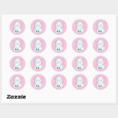 Schattige Roze Pastel Halloween Party Ronde Sticker (Vel)
