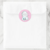 Schattige Roze Pastel Halloween Party Ronde Sticker (Tas)