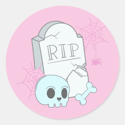 Schattige Roze Pastel Halloween Party Ronde Sticker (Voorkant)
