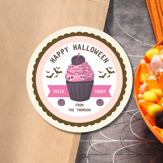 Schattige Roze Pastel Happy Halloween Ronde Sticker