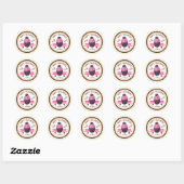 Schattige Roze Pastel Happy Halloween Ronde Sticker (Vel)