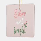 Schattige Roze Pastel Sober Kerstcadeau Keramisch Ornament (Links)