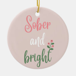Schattige Roze Pastel Sober Kerstcadeau Keramisch Ornament