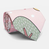 Schattige Roze Patroon Stropdas (Opgerold)