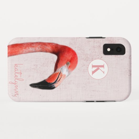 Schattige Roze Peek-a-Boo Flamingo Fotografie Mono Case-Mate iPhone Case (Achterkant (horizontaal))