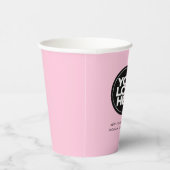 Schattige Roze | Persoonlijke Logo en tekst Papieren Bekers (Rechts)