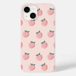 Schattige Roze Perzik Patroon iPhone 14 Hoesje - M
