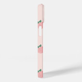 Schattige Roze Perzik Patroon iPhone 14 Hoesje - M (Achterkant / Rechts)