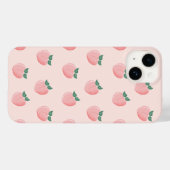 Schattige Roze Perzik Patroon iPhone 14 Hoesje - M (Achterkant (horizontaal))