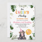 Schattige Roze Pet Onze Cheeky Monkey verjaardag Kaart (Voorkant)