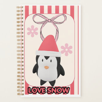 Schattige Roze Pinguïn “Liefde Sneeuw” Planner