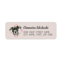 Schattige roze Pitbull Dog retouradres