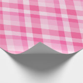 Schattige Roze Plaid Patroon Wrapping Papier (Hoek)