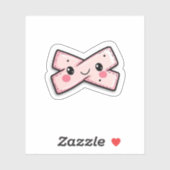 Schattige roze pleister voor krassen en scheuren sticker (Vel)